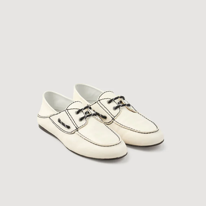 Leather boat shoe loafers - Image 2