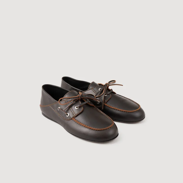 Leather boat shoe loafers - Image 2
