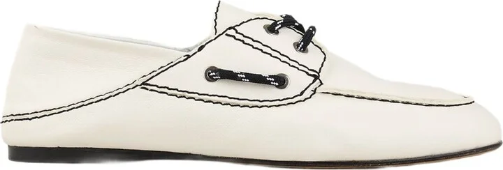 Leather boat shoe loafers