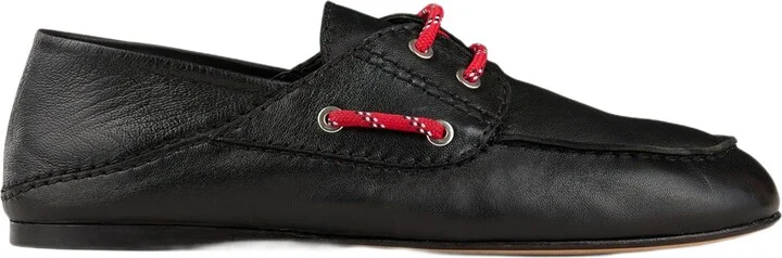 Leather boat shoe loafers