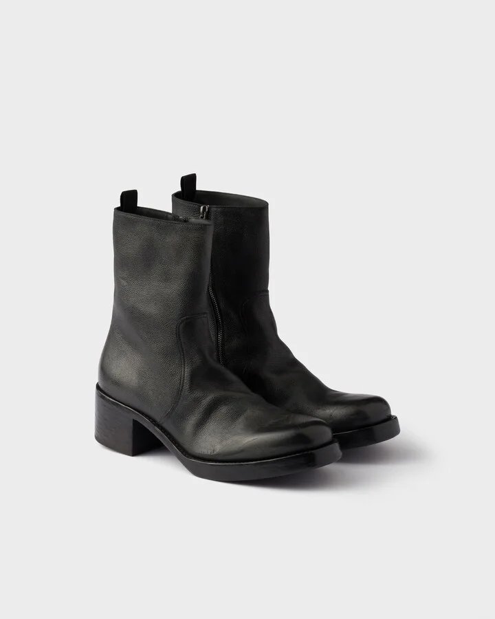 Leather booties