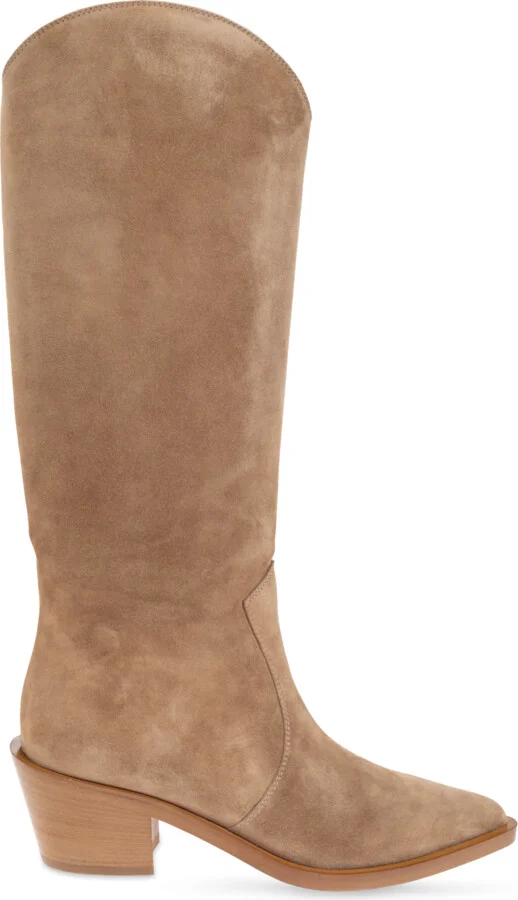 Leather Boots, , - Beige