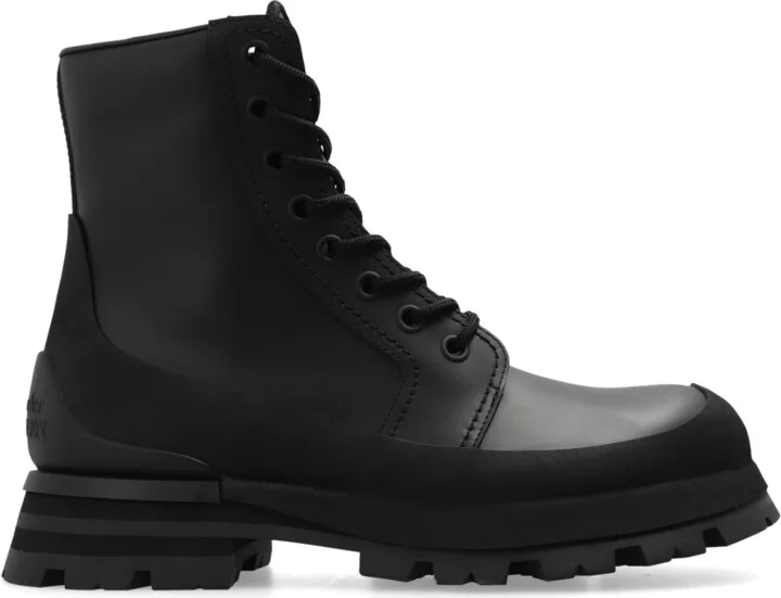 Leather Boots, , - Black