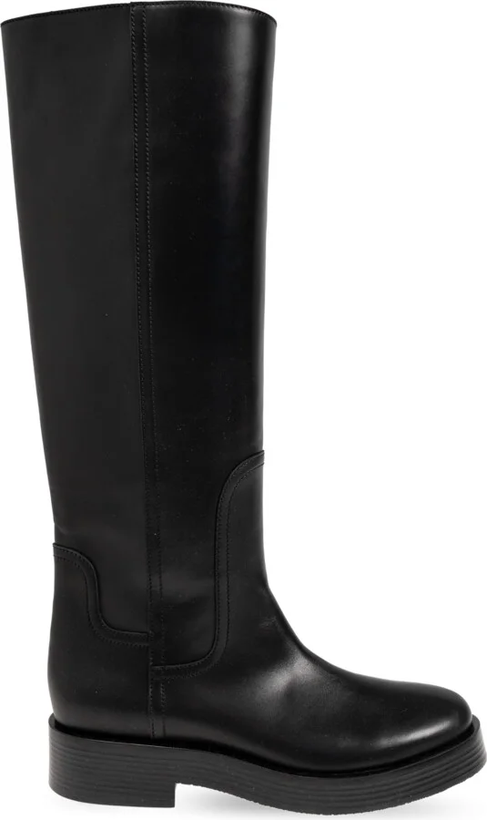Leather Boots, , - Black