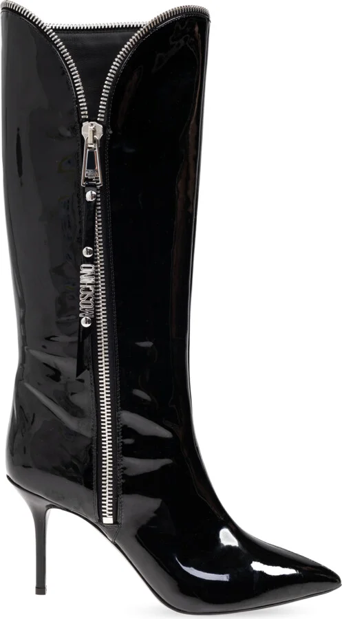 Leather Boots, , - Black