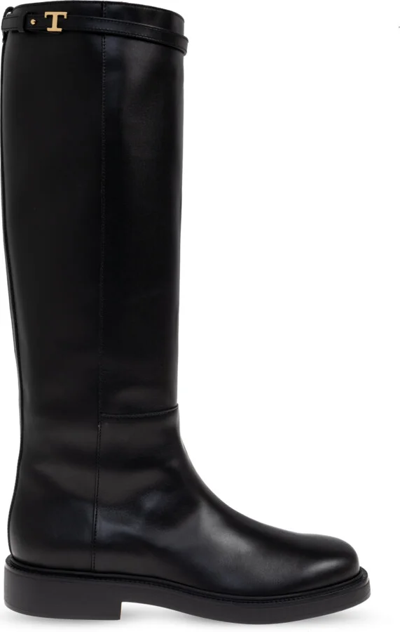 Leather Boots, , - Black