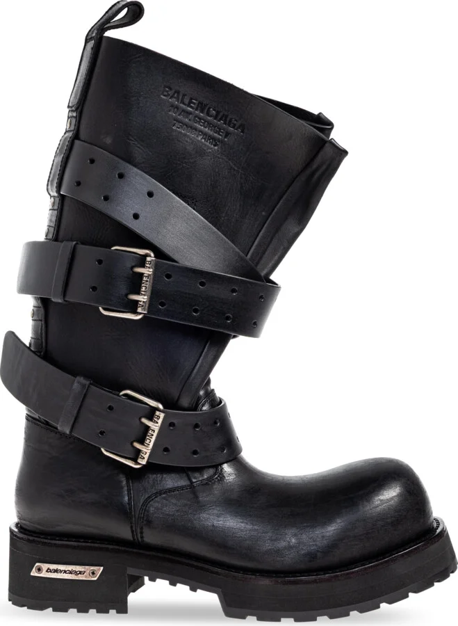 Leather Boots, , - Black