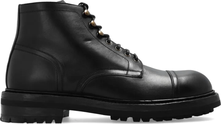 Leather Boots, , - Black