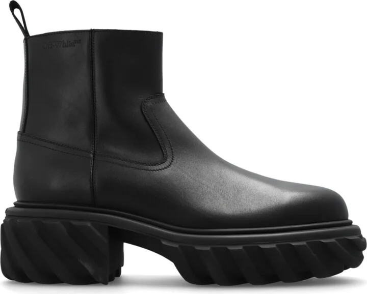 Leather Boots, , - Black