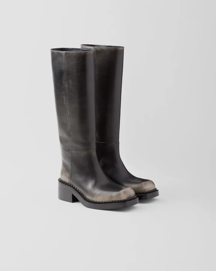 Leather boots