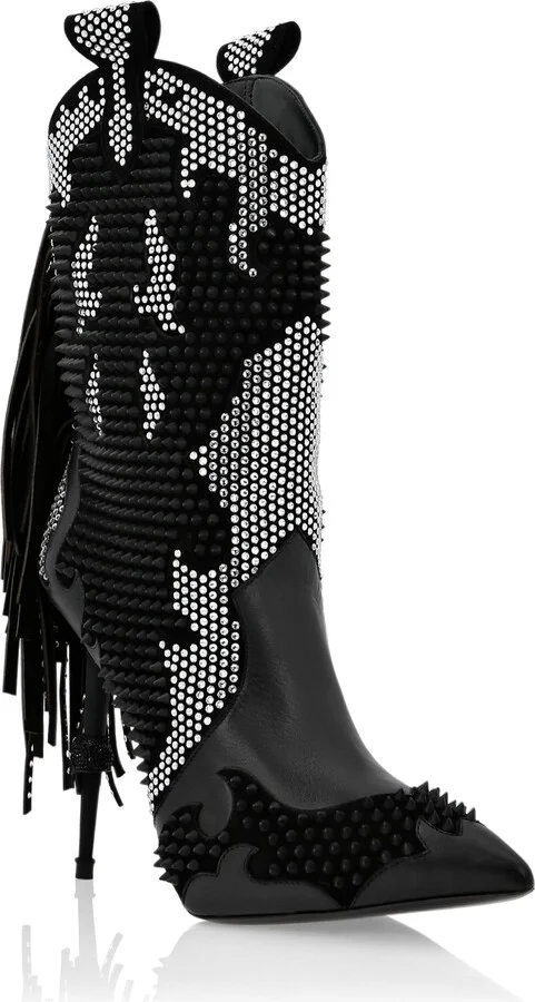 Leather Boots Lo-Heels High Cowboy