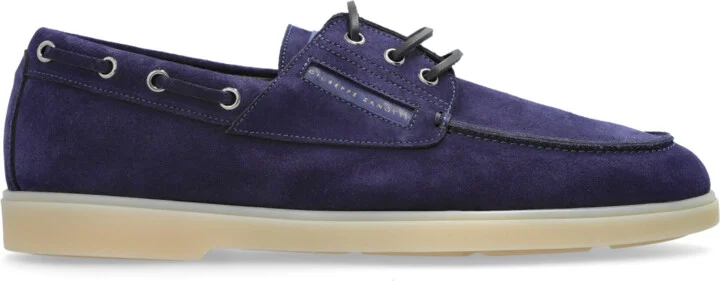 Leather Boots, , Navy - Blue