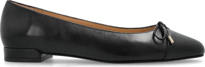 Leather Boots Sleek Bow, , - Black
