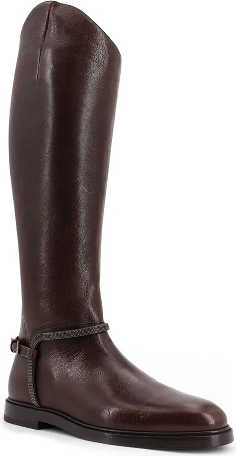 Leather Boots With Monili Detail - Image 2