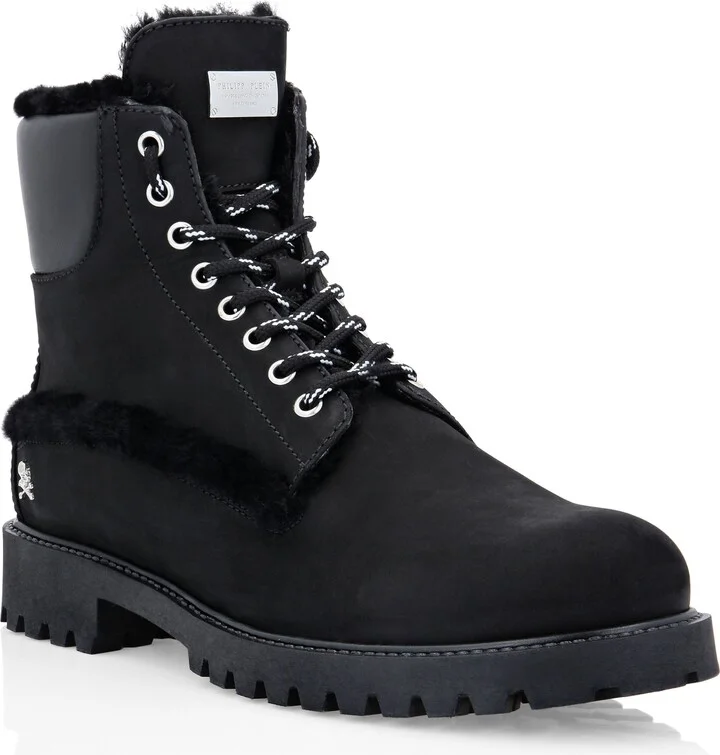 Leather Boots with shearling inside Iconic Plein