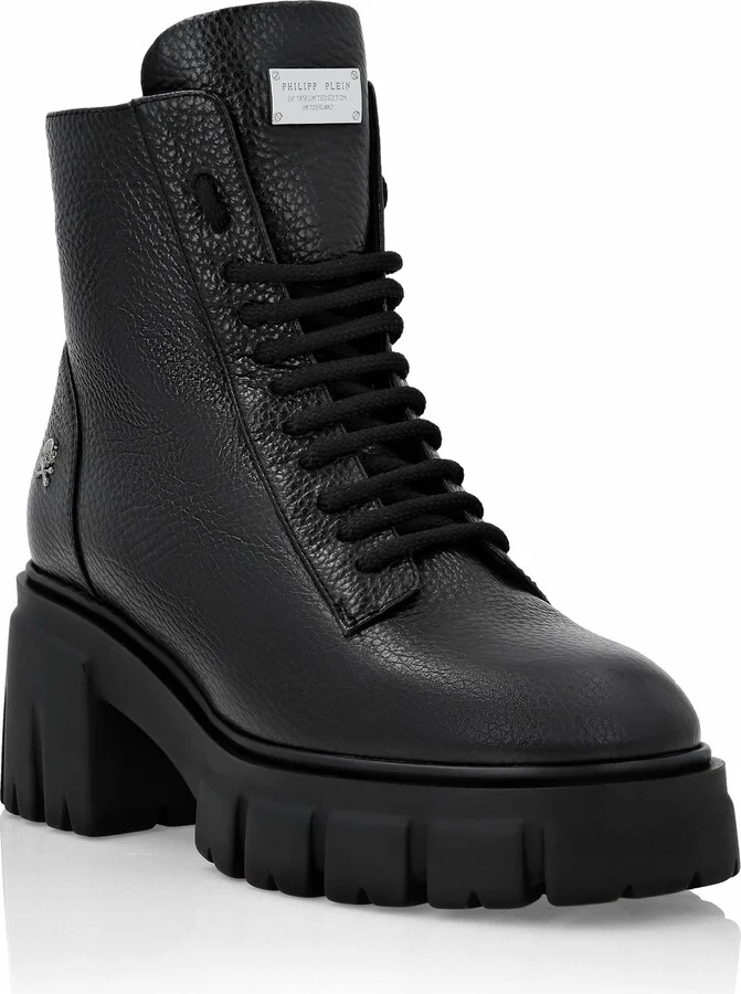 Leather Boots with shearling inside Iconic Plein
