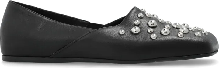 Leather Boots With Studs, , - Black