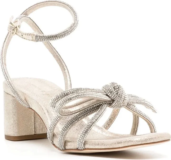 Leather Bow 60mm Sandals - Image 2