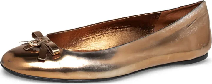 Leather Bow Ballet Flats - Image 2