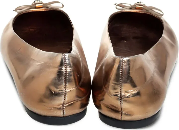 Leather Bow Ballet Flats - Image 4