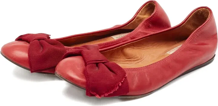 Leather Bow Ballet Flats - Image 2