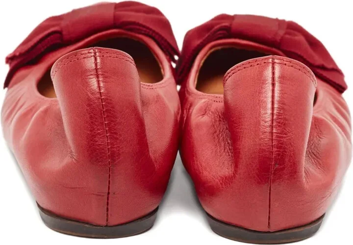 Leather Bow Ballet Flats - Image 4