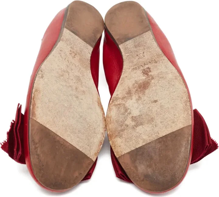 Leather Bow Ballet Flats - Image 5