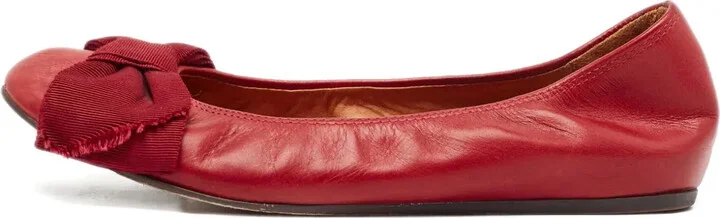 Leather Bow Ballet Flats
