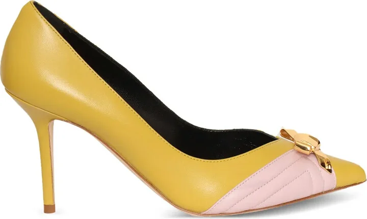 Leather Bow-Detail Pumps