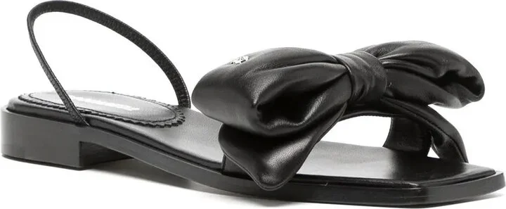 Leather Bow Sandals - Image 2