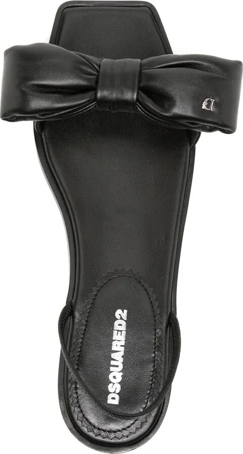 Leather Bow Sandals - Image 4