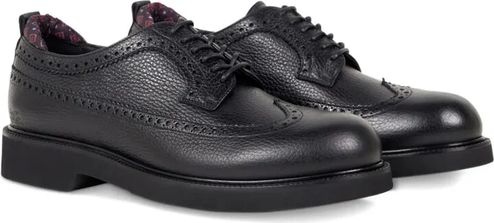 leather broguing-details Derby shoes - Image 2