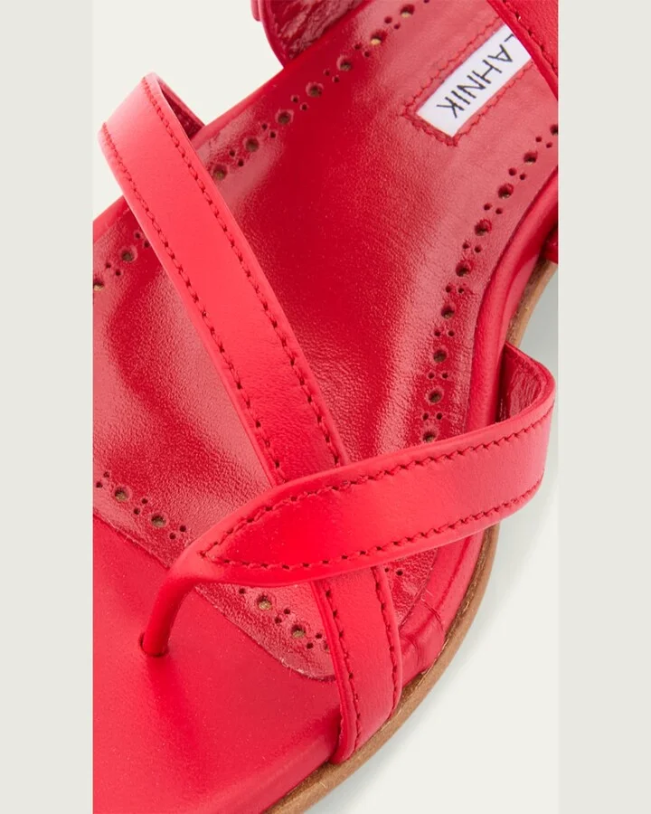 Leather Buckle Crisscross Slide Sandals - Image 2