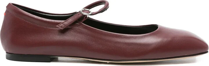Leather Buckle Flat Pumps