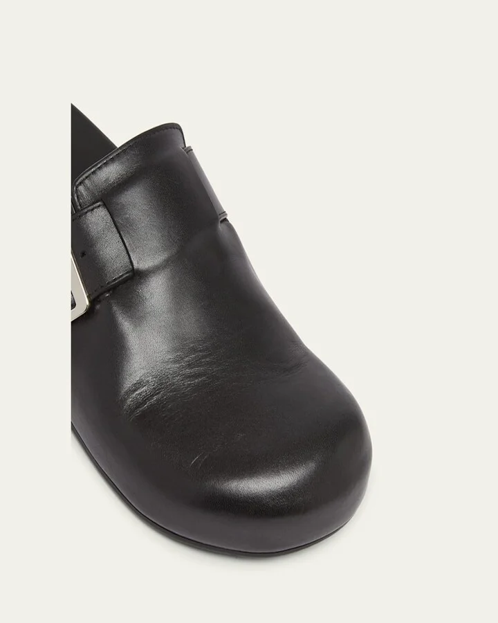 Leather Buckle Mules - Image 3