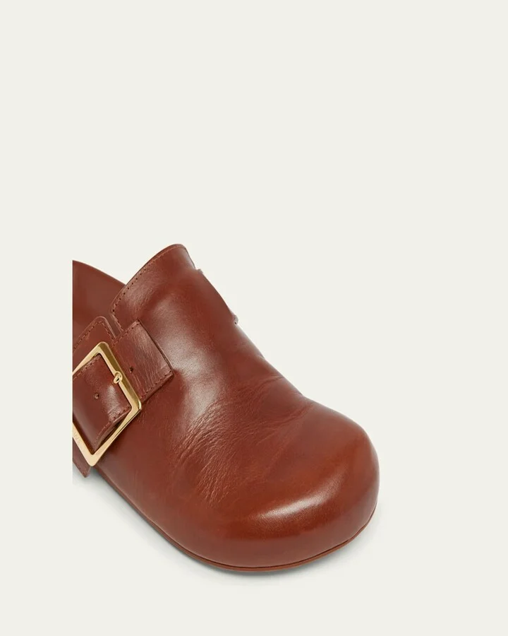 Leather Buckle Mules - Image 11