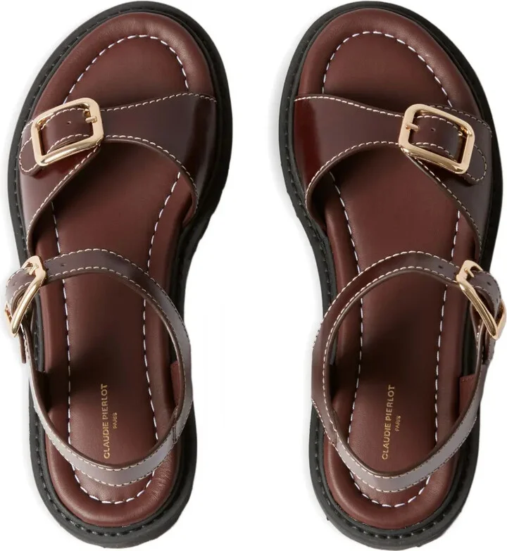 Leather Buckle Sandals - Image 4