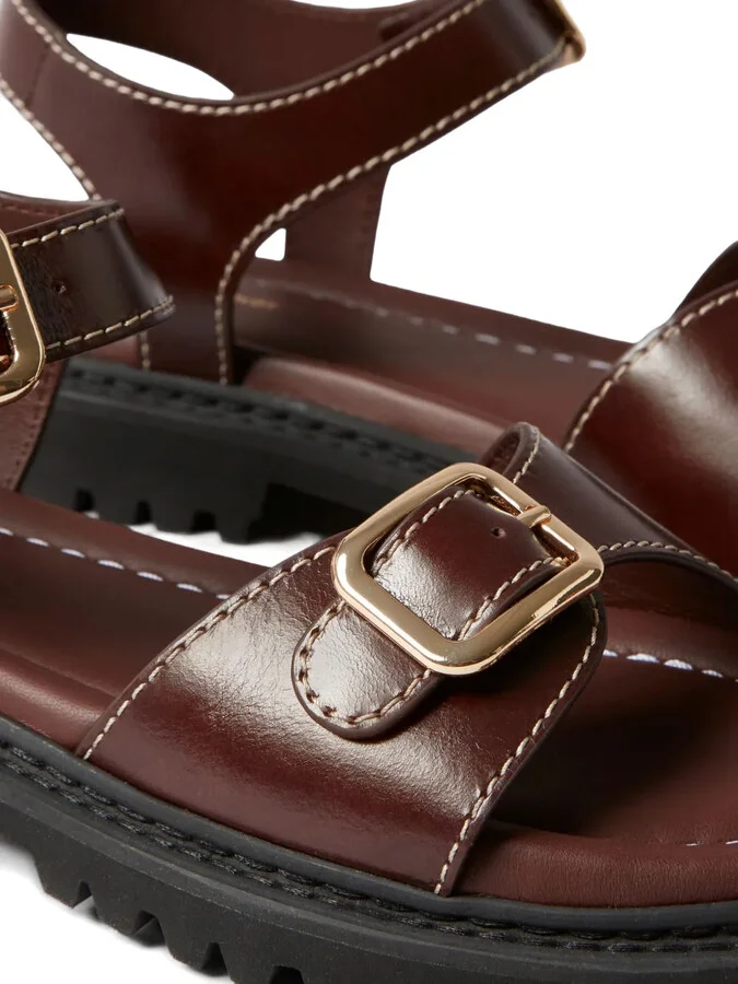 Leather Buckle Sandals - Image 5