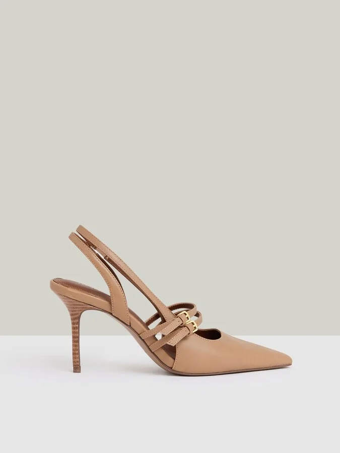 Leather Buckle-strap Court Shoes