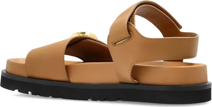 Leather Button-Embellished Sandals - Image 4