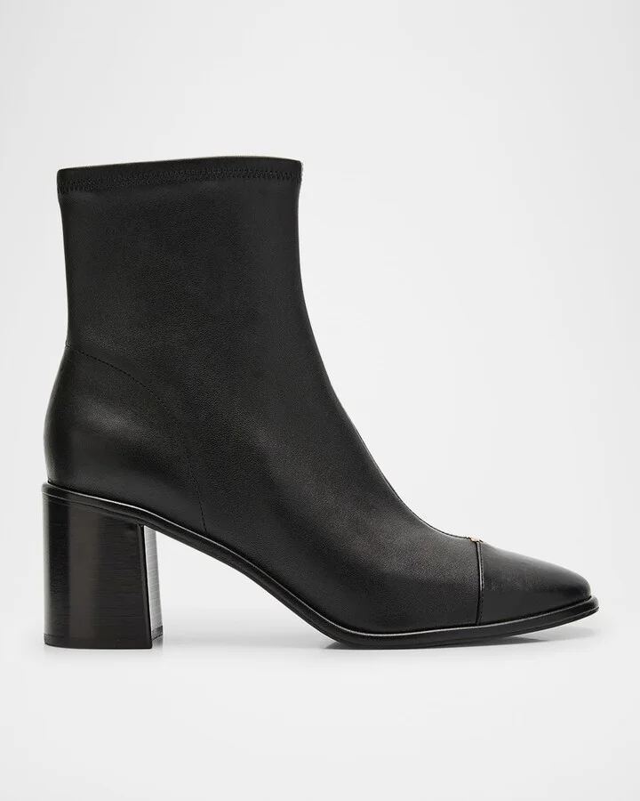 Leather Cap-Toe Ankle Boots