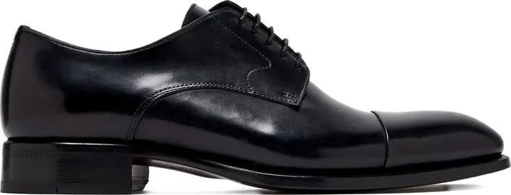 Leather Cap-Toe Derby Shoes