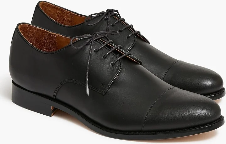Leather cap-toe shoes