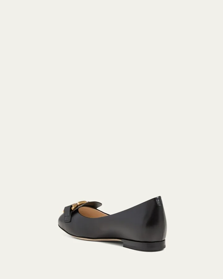 Leather Chain Ballerina Flats - Image 4