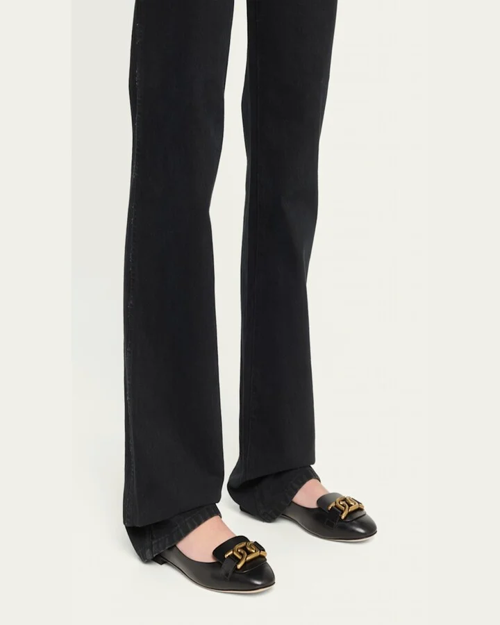 Leather Chain Ballerina Flats - Image 5
