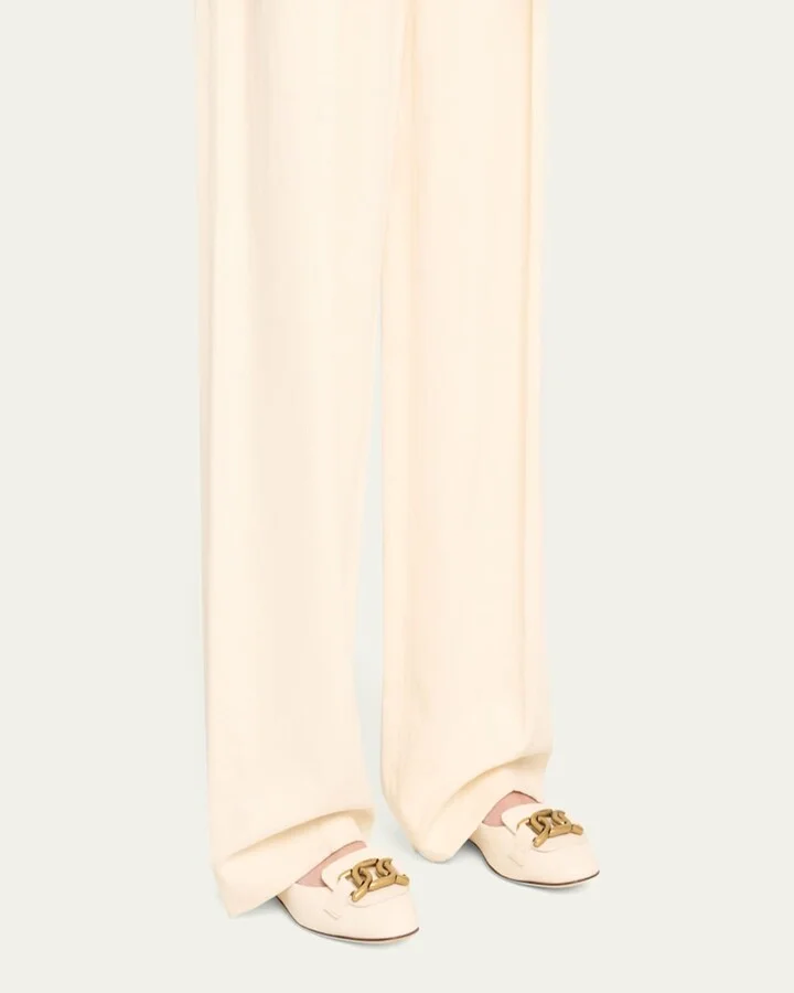 Leather Chain Ballerina Flats - Image 3