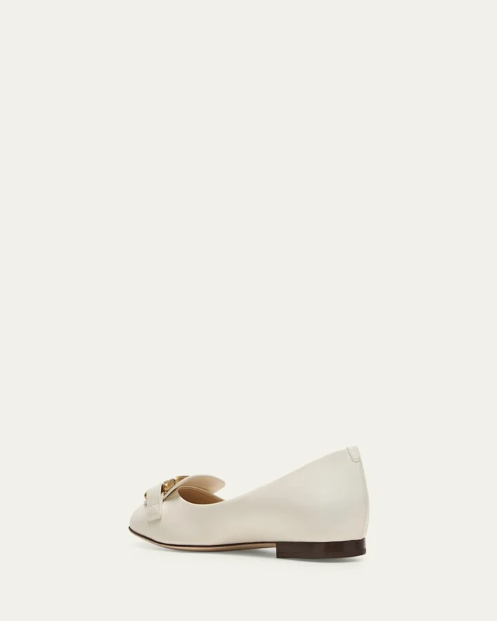 Leather Chain Ballerina Flats - Image 5