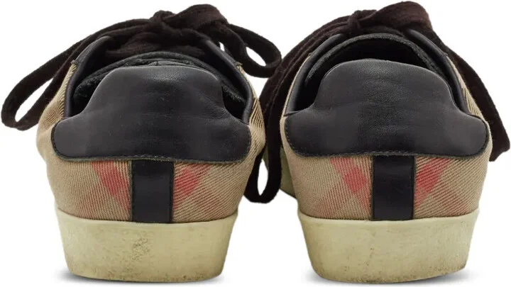 Leather Checked Sneakers - Image 3