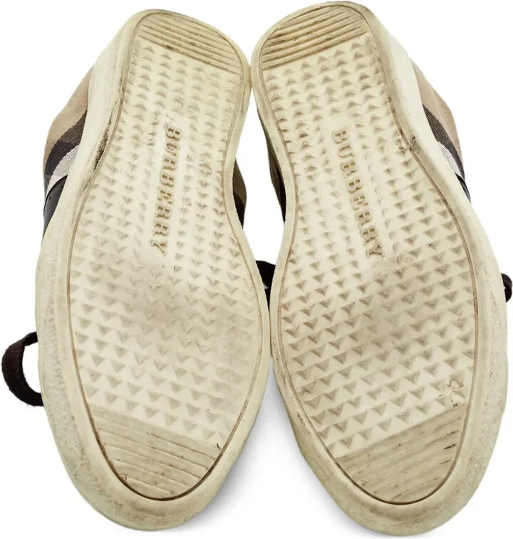 Leather Checked Sneakers - Image 4
