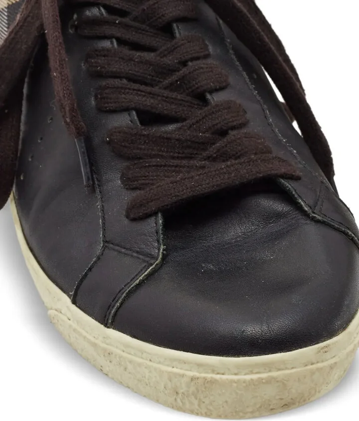 Leather Checked Sneakers - Image 5
